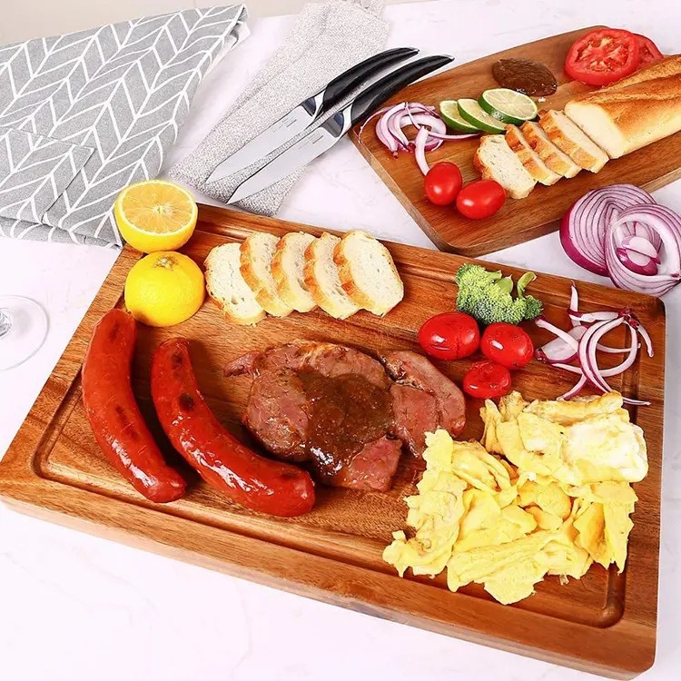 Acáciafaanyagból készült vágódeszka háztartási használatra | Hordozható, penészálló, korrózióálló | Modern egyszerű stílus | Hongyu | 2023