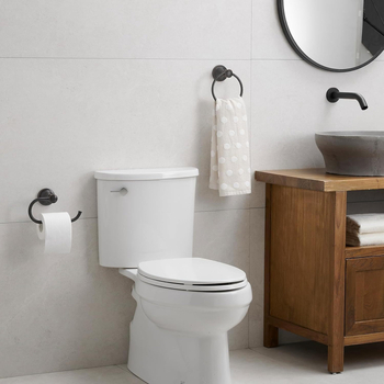 Set od nehrđajućeg čelika za kupaonicu, dva komada, držač papira i prsten za ručnik, zidni, antik završna obrada, novi kineski stil