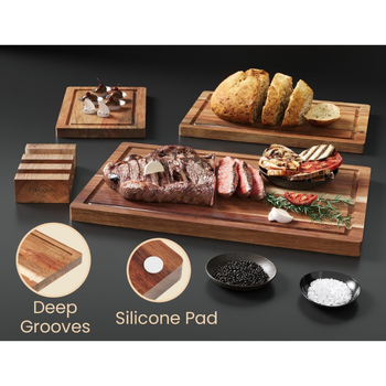 Set dasaka za rezanje od akacije, tri komada, dvostrano korištenje, kućna upotreba, moderan minimalistički stil, šifra proizvoda 014