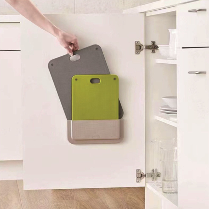 Dvostruka daska za rezanje — zidna montaža, lako se čisti, plastična, moderni minimalistički stil