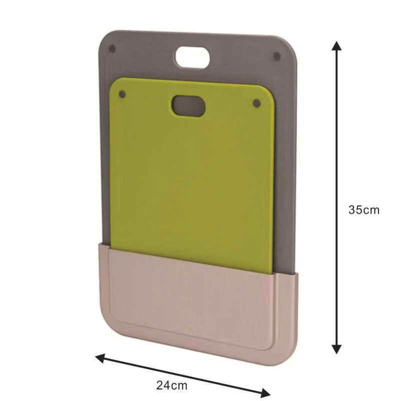 Dvostruka daska za rezanje — zidna montaža, lako se čisti, plastična, moderni minimalistički stil