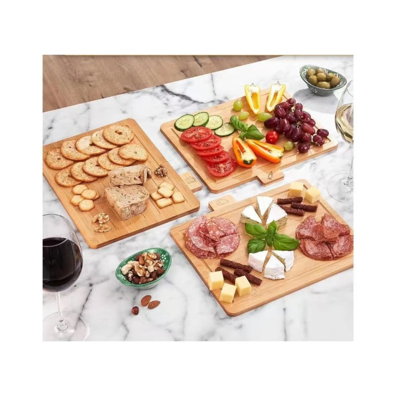 Bambusova daska za rezanje - četverodijelni set, kuhinja višenamjenska, antibakterijska, moderni minimalistički stil