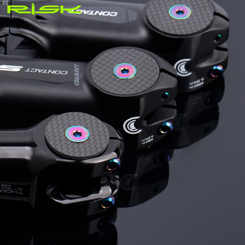 RISK karbonska kapica šalice za planinska i cestovna bicikla — kapica za upravljač, kapica za prednju vilicu, vijci od titanija