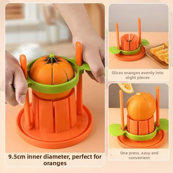 Viacúčelový krájač ovocia z nehrdzavejúcej ocele; olúvač pomarančov, odstraňovač jadier a krájač hrušiek