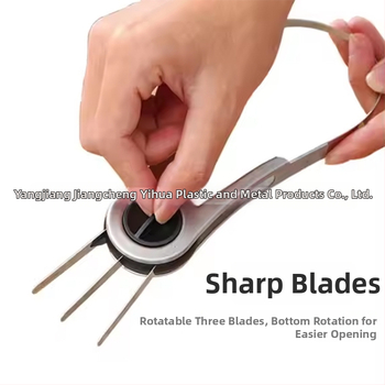 Otáčajúci sa nôž na mango s tromi čepeľami na vyrezanie jadra a krájanie na kocky, z nehrdzavejúcej ocele