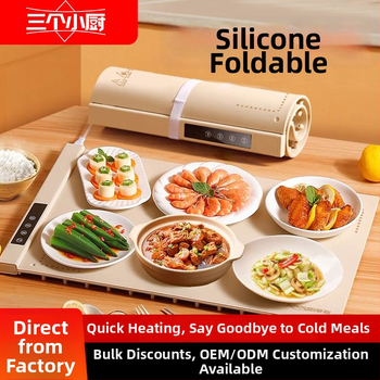 Three Little Chefs inteligentná silikónová vyhrievacia doska na jedlo, rolovateľná domáca ohrev jedla, 620x400 mm, 300 W, 220 V, 2 kg, prispôsobiteľná