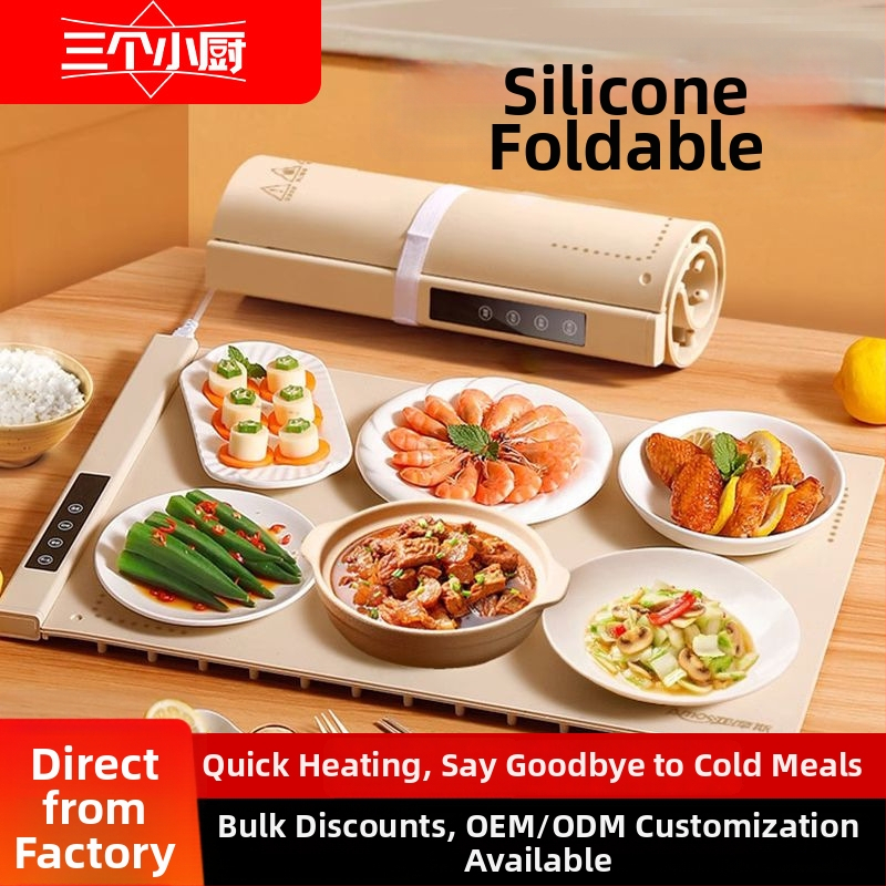 Three Little Chefs inteligentná silikónová vyhrievacia doska na jedlo, rolovateľná domáca ohrev jedla, 620x400 mm, 300 W, 220 V, 2 kg, prispôsobiteľná