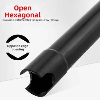 Elektrický vreckový skrutkovač s otvorom, predĺžený a hrubší, pre stolárstvo a lešenie — Ming Kite chróm-vanádiová oceľ, čierne povrchové spracovanie, 277 g