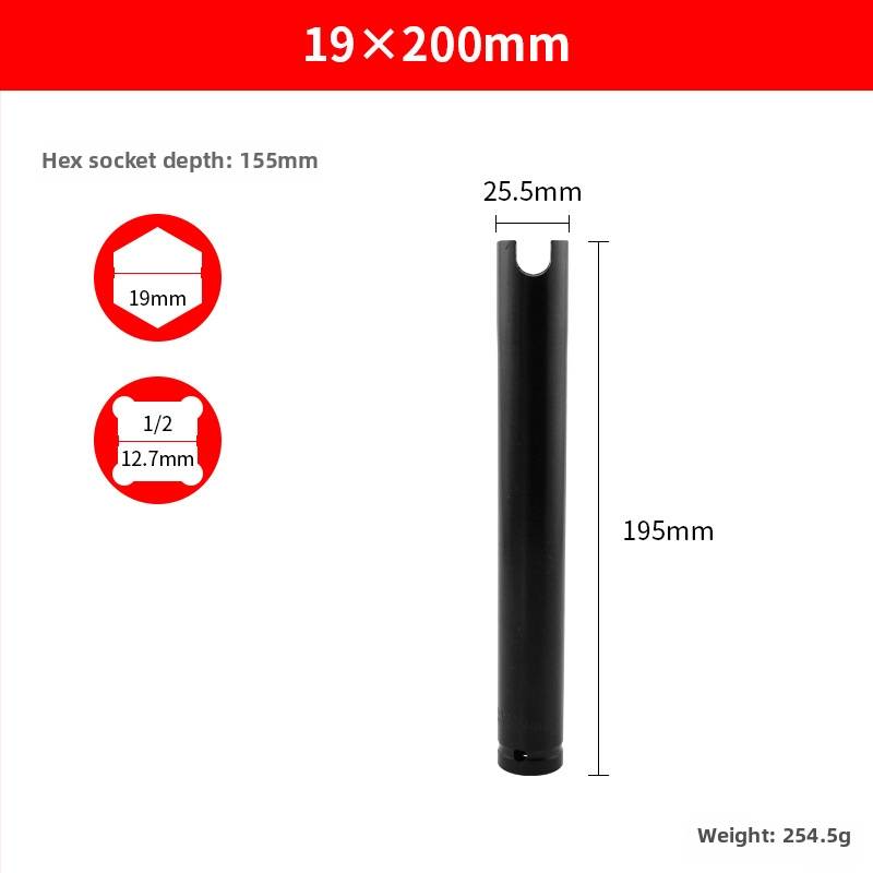 Elektrický vreckový skrutkovač s otvorom, predĺžený a hrubší, pre stolárstvo a lešenie — Ming Kite chróm-vanádiová oceľ, čierne povrchové spracovanie, 277 g