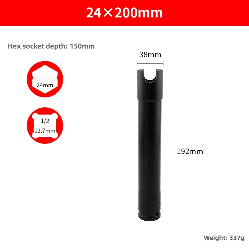 Elektrický vreckový skrutkovač s otvorom, predĺžený a hrubší, pre stolárstvo a lešenie — Ming Kite chróm-vanádiová oceľ, čierne povrchové spracovanie, 277 g