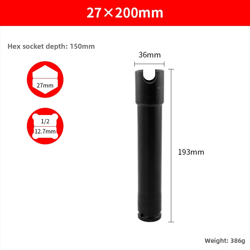 Elektrický vreckový skrutkovač s otvorom, predĺžený a hrubší, pre stolárstvo a lešenie — Ming Kite chróm-vanádiová oceľ, čierne povrchové spracovanie, 277 g