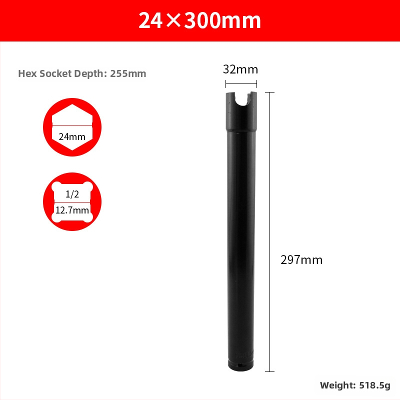 Elektrický vreckový skrutkovač s otvorom, predĺžený a hrubší, pre stolárstvo a lešenie — Ming Kite chróm-vanádiová oceľ, čierne povrchové spracovanie, 277 g