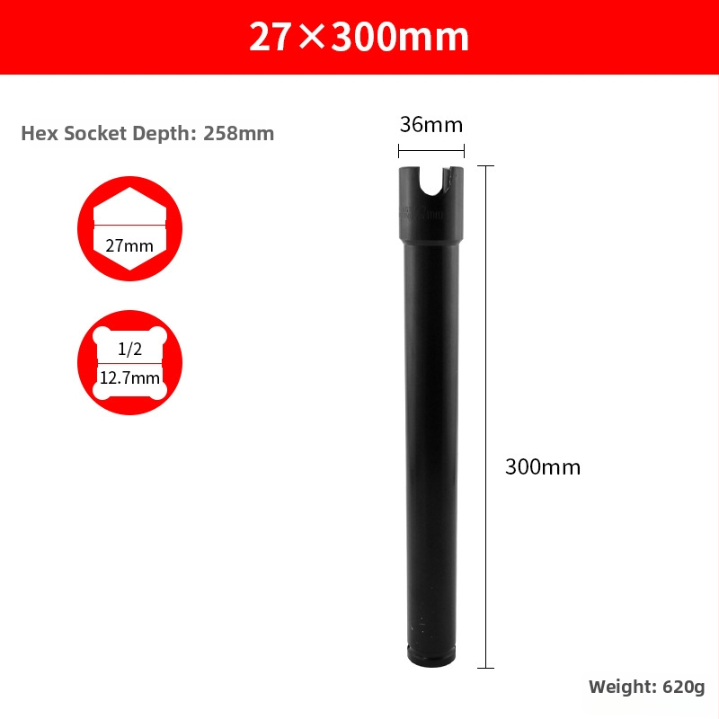 Elektrický vreckový skrutkovač s otvorom, predĺžený a hrubší, pre stolárstvo a lešenie — Ming Kite chróm-vanádiová oceľ, čierne povrchové spracovanie, 277 g