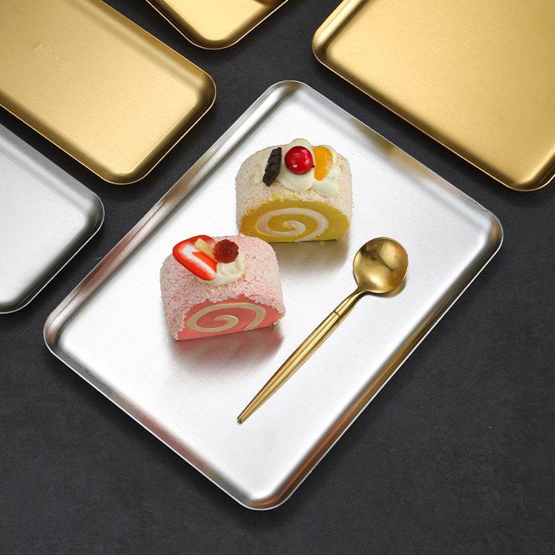 Glory farfurie pătrată din oțel inoxidabil, stil coreean, potrivită pentru grătar și hot pot, cu posibilitatea imprimării logo-ului