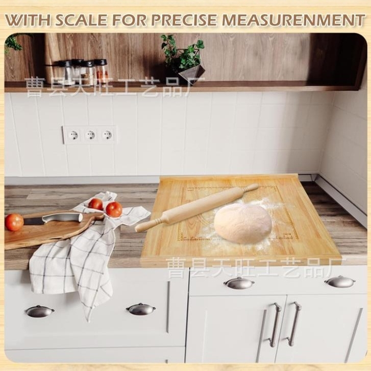 Ξύλινο διπλής όψεως ορθογώνιο κάλυμμα γκαζιού και σανίδα κοπής για ζύμωμα ζύμης
