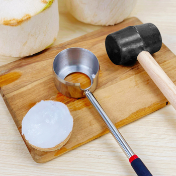 Deschizător pentru coajă de nucă de cocos — oțel inoxidabil, instrument multifuncțional, logo imprimat, 2021