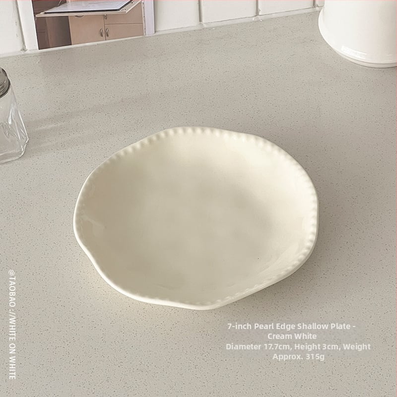 Porcelanski set posuđa za stol s dubokim tanjurima, nepravilnog oblika, pogodan za mikrovalnu, korejski stil