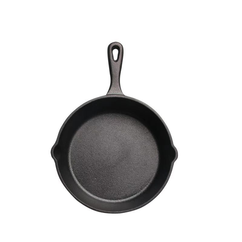 Lijevani željezni tiganj s ravnim dnom, bez premaza, pogodan za indukciju (700 g, dubina 2 cm)