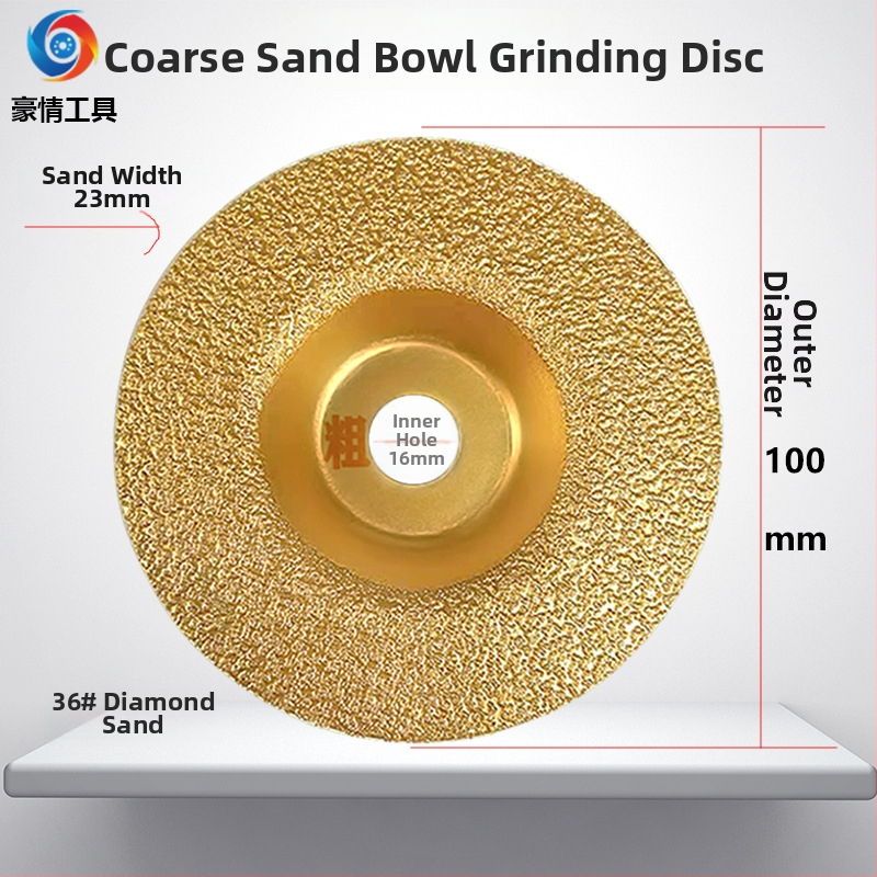 Diamantový disk na uhlovú brúsku – oblý misovitý brazed disk na brúsenie a rezanie mramoru, granitu, obkladačiek, kamenných dosiek a skla – Pride Tools