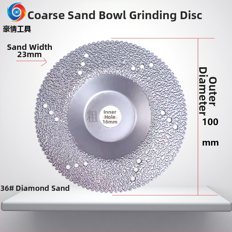 Diamantový disk na uhlovú brúsku – oblý misovitý brazed disk na brúsenie a rezanie mramoru, granitu, obkladačiek, kamenných dosiek a skla – Pride Tools