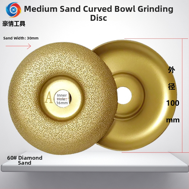 Diamantový disk na uhlovú brúsku – oblý misovitý brazed disk na brúsenie a rezanie mramoru, granitu, obkladačiek, kamenných dosiek a skla – Pride Tools