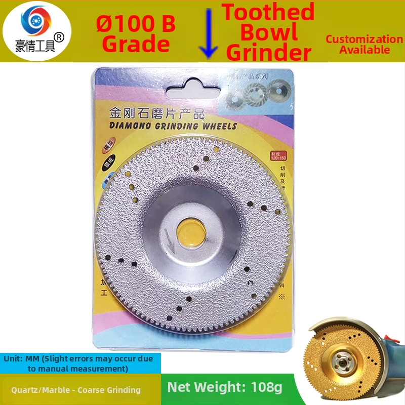 Diamantový disk na uhlovú brúsku – oblý misovitý brazed disk na brúsenie a rezanie mramoru, granitu, obkladačiek, kamenných dosiek a skla – Pride Tools