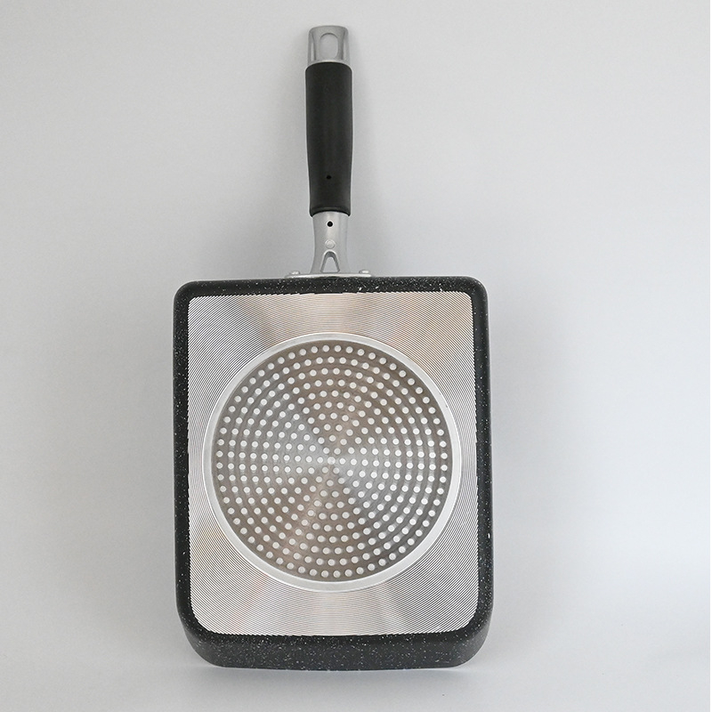 Tigaie Tamagoyaki pentru omletă, interior cu Maifan, antiaderent, corp din aliaj de aluminiu, formă pătrată, adâncime 4 cm