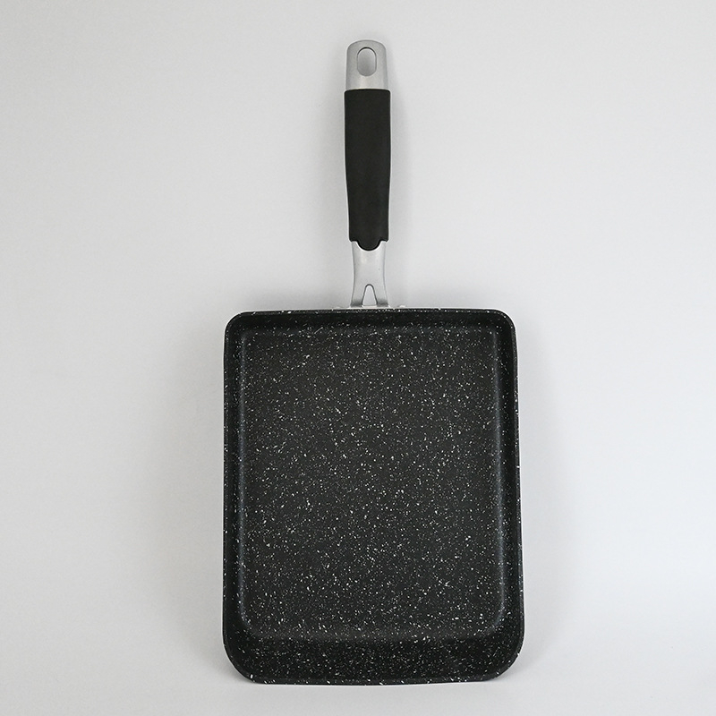 Tigaie Tamagoyaki pentru omletă, interior cu Maifan, antiaderent, corp din aliaj de aluminiu, formă pătrată, adâncime 4 cm