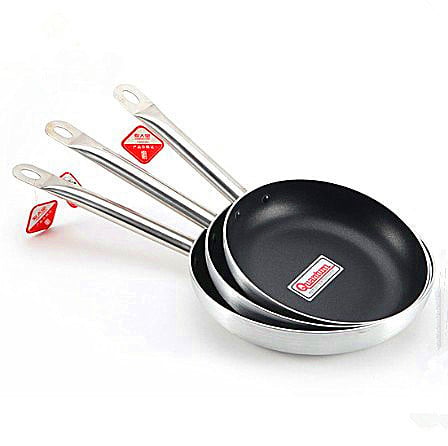 COOKER KinG Neprijanjajući tiganj s dubokim dnom, aluminijska legura, duga drška, kompatibilna s indukcijskom pločom