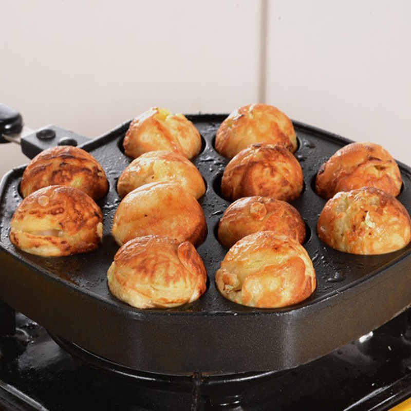 Takoyaki tava, nelepljiva, aluminij, okrugla, elektroplatiranje, Težina 1.2