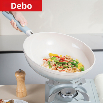 Wok Debo Eiffel, 28/30/32 cm, s neprijanjajućim premazom, ravno dno, za plinsku ploču