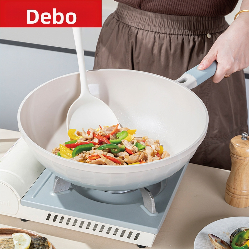 Wok Debo Eiffel, 28/30/32 cm, s neprijanjajućim premazom, ravno dno, za plinsku ploču