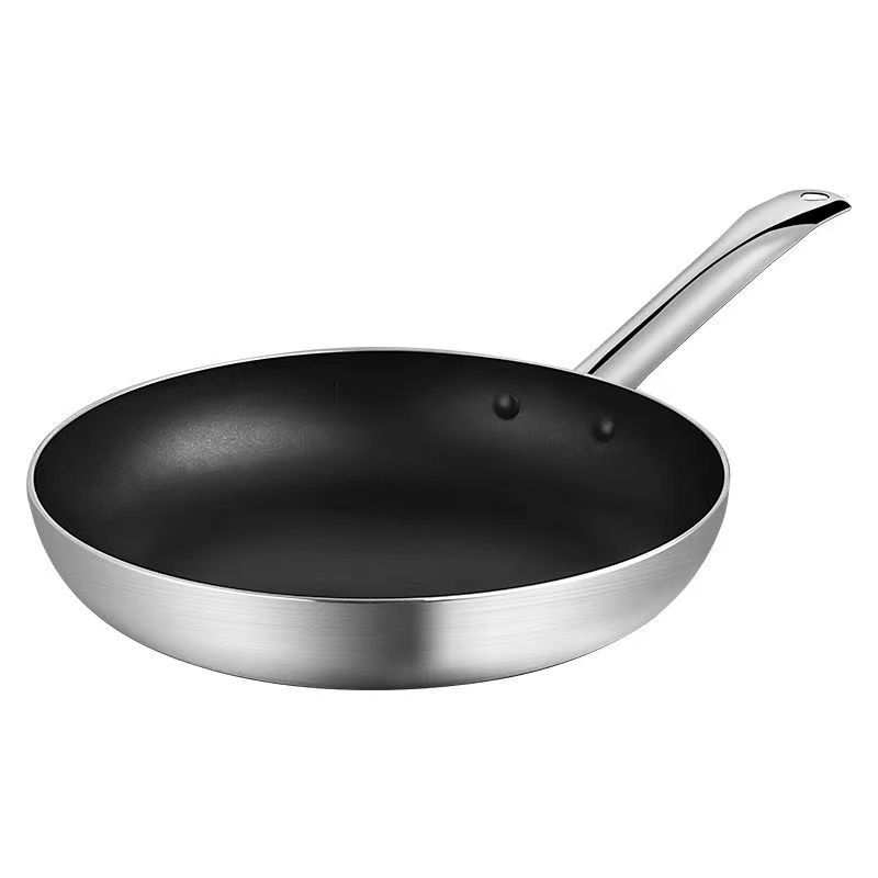 Tiganj s ravnim dnom, non-stick, s višeslojnom dnom; bezdimna konstrukcija; pogodna za plinsku i indukcijsku ploču; za kućnu i poslovnu upotrebu.
