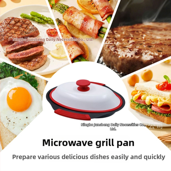 Tava za mikrovalnu pećnicu s neprijanjajućom površinom od silikona i aluminijske legure, dvostruko dno, za prženje steakova
