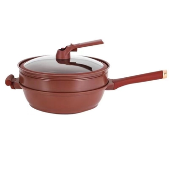 Purple Sand wok nem tapadó bevonattal, indukciós kompatibil, üvegfedél