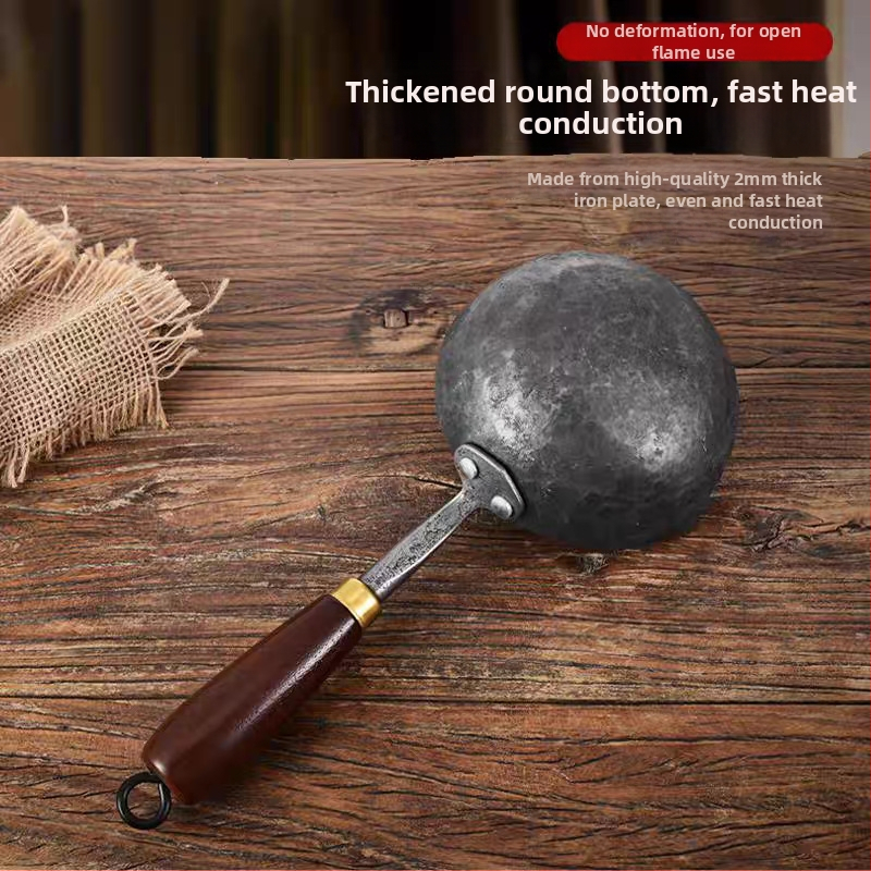 Panv od kovaného železa na omeletu s viacvrstvovým dnom, bez pokrievky, vhodná na plynovú platňu, model ZQ-YDPYG