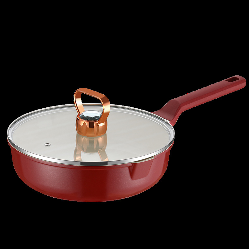 Premium keramički non-stick tiganj za prženje, 26 cm, s staklenim poklopcem, kompatibilan s indukcijom i plinskim štednjakom