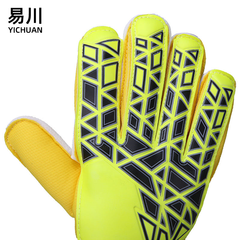Nogometne vratarske rukavice, PU materijal, debeli protivklizni grip, laserski uzorak, za trening i utakmice (unisex; marka Yichuan)