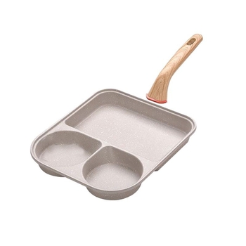 Neprijanjajući tiganj za doručak i jaja, aluminijska legura, višeslojno dno, model 5656448, kompatibilan s općim kuhalnim pločama