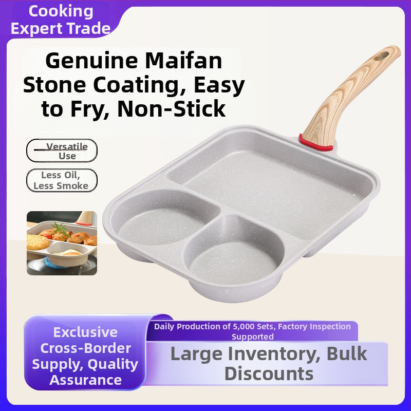 Panvica s nepriľnavým povrchom, multifunkčná na raňajky a vajcia, hliníková zliatina, viacvrstvové dno, model 5656448, kompatibilná s bežnými sporákmi