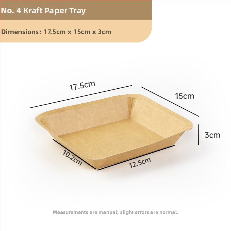 Jednorazový tanier z kraftového papiera, obdĺžnikový tvar, nie je vhodný do mikrovlnky, nebiodegradovateľný, typ riadu – tanier