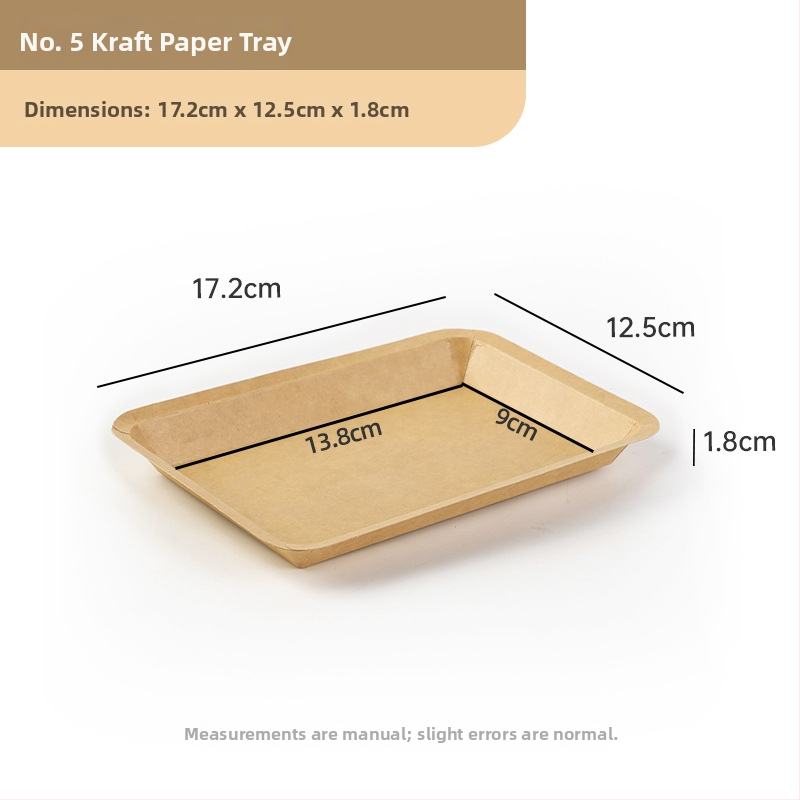 Jednorazový tanier z kraftového papiera, obdĺžnikový tvar, nie je vhodný do mikrovlnky, nebiodegradovateľný, typ riadu – tanier