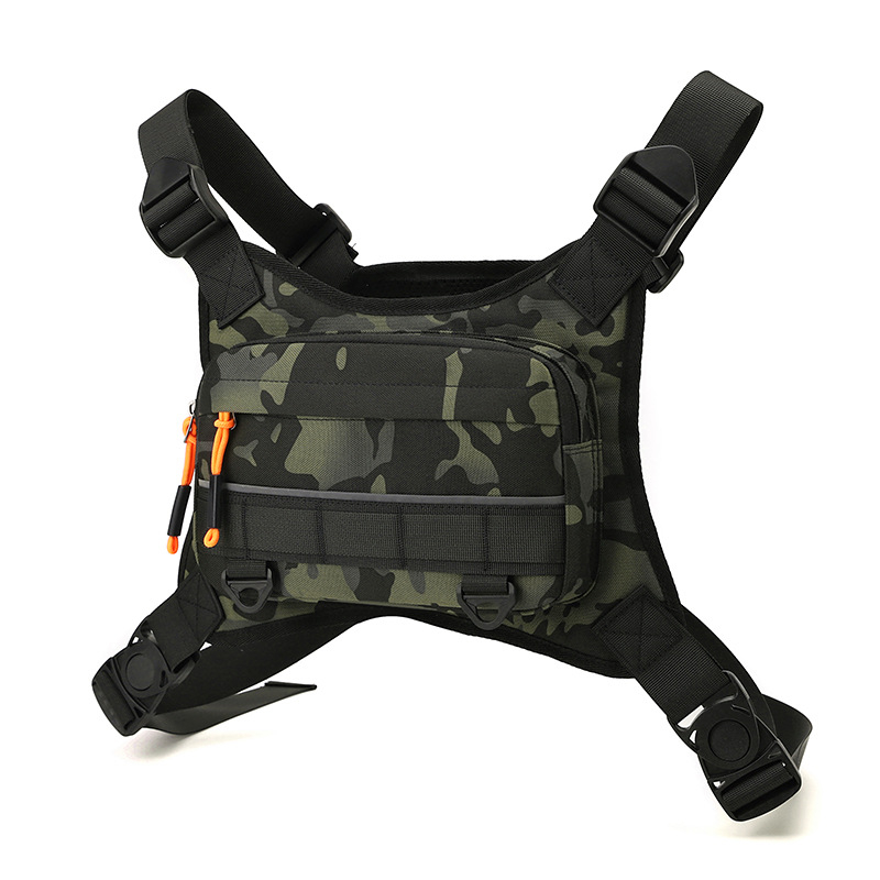 Szabadidős mellény hátizsák férfiaknak - vízálló nylon mellényes táska túrázáshoz, hegymászáshoz, kempingezéshez - légáteresztő, ultra könnyű, kopásálló, görbült vállpánt, poliészter bélés