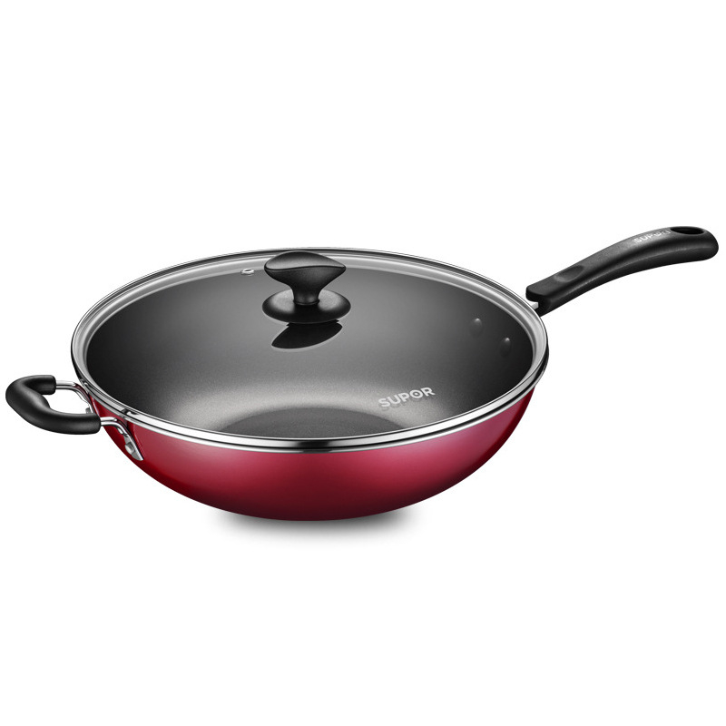 Wok od aluminijske legure s neprišljivim premazom (višeslojno dno • poklopac od kaljenog stakla • kompatibilan s indukcijskim pločama)