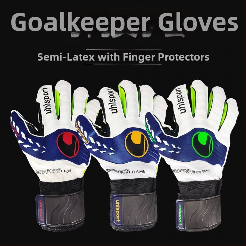 Mănuși de portar pentru fotbal, semi-latex, protecție pentru degete, antialunecare și rezistente la uzură, PU+latex, marca Yousibao, unisex, pentru fotbal