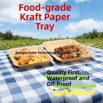 Jednorazová tácka z Kraft papiera – obdĺžniková, mikrovlnná kompatibilná, biologicky rozložiteľná