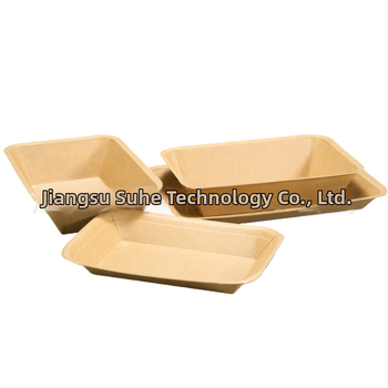 Jednorazová tácka z Kraft papiera – obdĺžniková, mikrovlnná kompatibilná, biologicky rozložiteľná