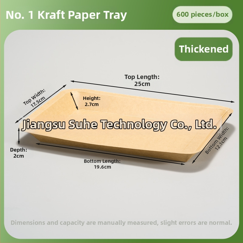 Jednorazová tácka z Kraft papiera – obdĺžniková, mikrovlnná kompatibilná, biologicky rozložiteľná