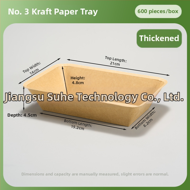 Jednorazová tácka z Kraft papiera – obdĺžniková, mikrovlnná kompatibilná, biologicky rozložiteľná