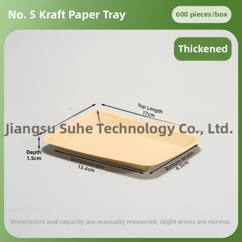 Jednorazová tácka z Kraft papiera – obdĺžniková, mikrovlnná kompatibilná, biologicky rozložiteľná